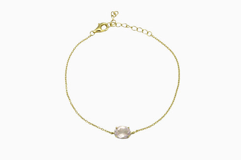 Divya दिव्या | Rosenquarz | Armband | 18K Vermeil Vergoldung